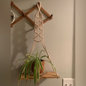 Macrame Hanging Boho Wall Shelf, Plant Hanger Farmhouse Cottagecore Plant Mom